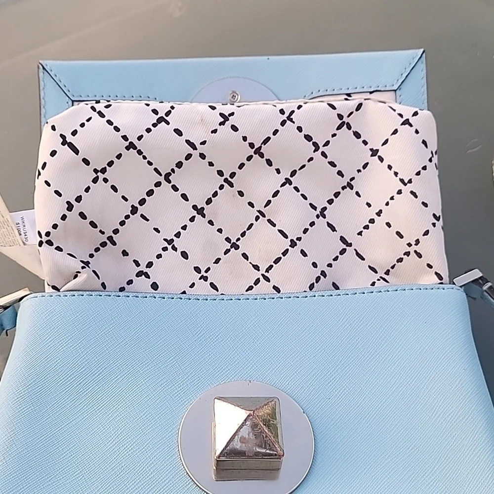 Kate Spade Sally Newberry Lane Blue Hydrangea Saffiano Leather Crossbody Bag